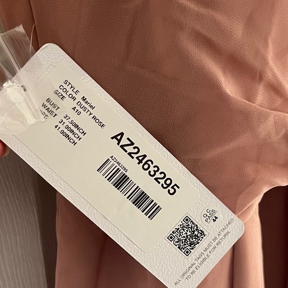 Dusty Rose Azazie Mariel Bridesmaid Dress size A10 - Picture 2 of 5